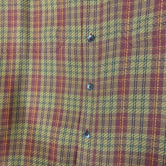 Royal Robbins Plaid Button Down Shirt Brown Red Yellow Size L Outdoor Casual - Picture 16 of 16